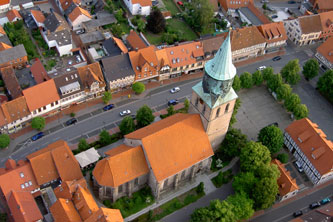 Kirche in Gronau Ballonfahrt über Gronau