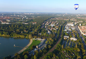 VGH-Ballon über der Südstadt von Hannover